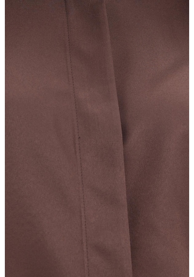 Tudors Kadın Slim Fit Dar Kesim Vucüda Oturan Uzun Kollu Gizli Düğme Detaylı Kahverengi Basic Gömlek-41567
