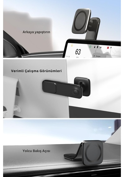 Qpen Eh229 Yapışkanlı Manyetik Magsafe Araç Tutucu Siyah