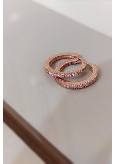 Gümüş 1,1 Cm İnce Taşlı Bayan Halka Küpe Nz523t81 Diğer