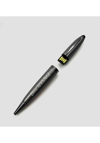 Kişiye Özel Kilitli Çelik Termos & 32 Gb Siyah Usb Touchpen Kalem