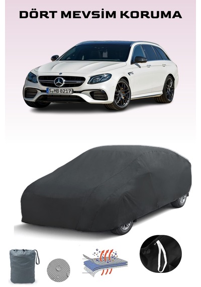 Siyah Mercedes E 43 Amg T-modell S213 2016 - 2021 Araba Brandası, Oto Örtüsü, Araba Çadırı Siyah