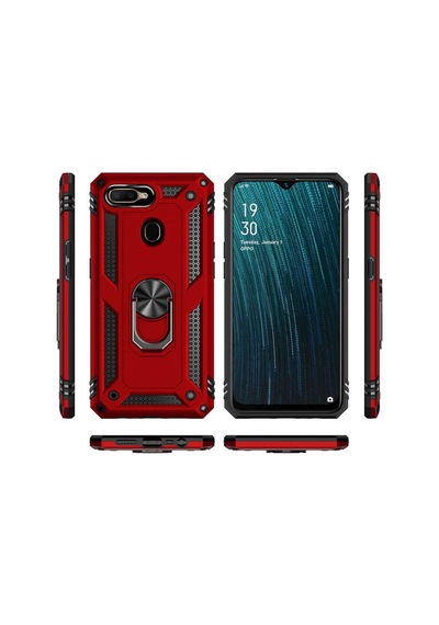 Oppo A12 Kılıf Zore Vega Yüzüklü Standlı Zırh Kılıf