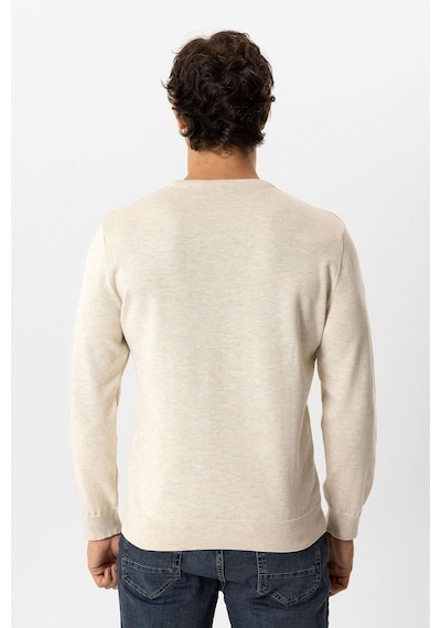 Back And Bond Krem Regular Fit Bisiklet Yaka Pamuklu Triko Kazak