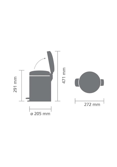 Brabantia Çöp Kutusu 5 Litre Newicon Pedallı Platin 112683