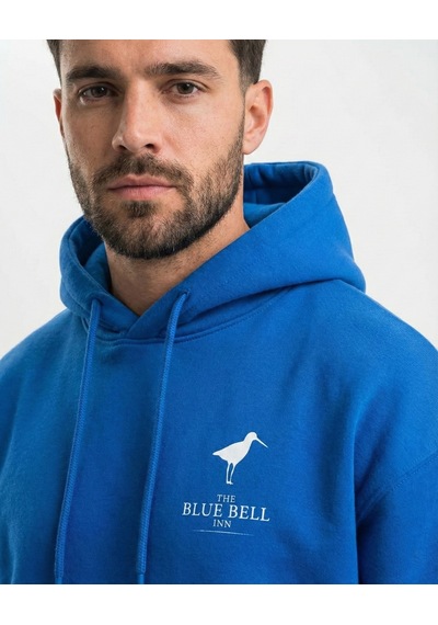 Barlashive Erkek Baskılı Kapüşonlu Cepli Hoodie 3 İplik Pamuklu Sweatshirt - Saks Mavisii Çok Renkli