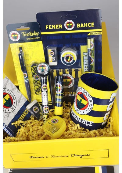 Dekomus İle Lisanslı Fenerbahçe Özel Kutulu Premıum 19 Parça Kırtasiye Seti Siyah