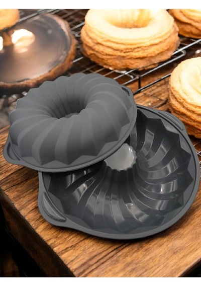 Ckm Silikon Silikon Kek Kalıbı Ve 6 Lı Muffin Kek Kalıbı İkilisi Gri Diğer