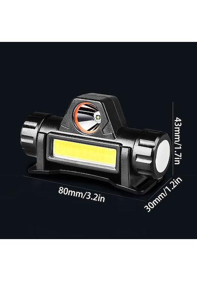 Usb Şarjlı Led Outdoor Kamp Kafa Lambası Feneri Siyah