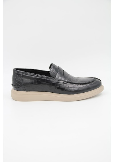 Freefoot 226825 Erkek Casual Ayakkabı - Siyah Croco Deri Siyah