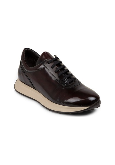 Deery Hakiki Deri Bordo Erkek Sneaker Ayakkabı - 01983Mbrde01 Bordo