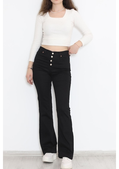 Mokashopin - İspanyol Paça Pantolon Siyah - 12275.1431. 001