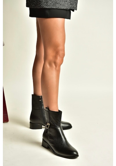 Fox Shoes Z752554103 Siyah Hakiki Deri Günlük Kadın Bot