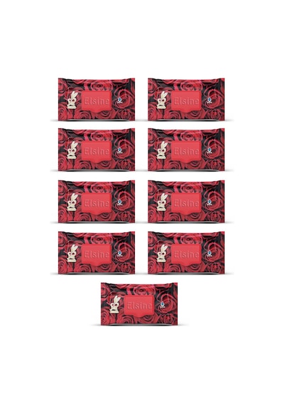 9 Paket Red Rose Islak Havlu Mendil 90 Adet Kapaklı Gül Kokulu 2'li