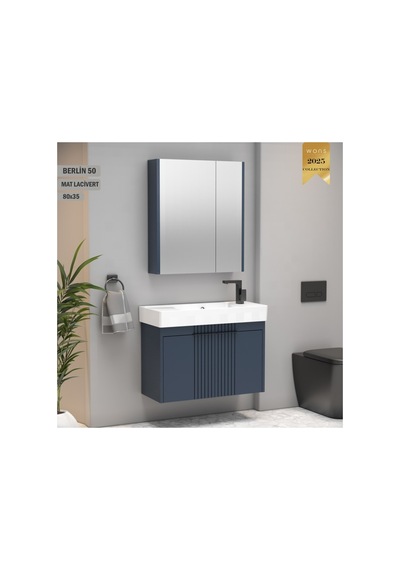 Berlin 80 Cm Lacivert Banyo Dolabı Lacivert Berlin 80 Cm Lacivert Banyo Dolabı Lacivert