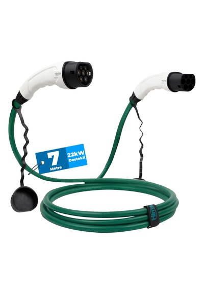 Hims Emef-22t2-yb-7 22kw Tip 2 Soketli Yeşil 7m Elektrikli Araç Şarj Kablosu 22kw