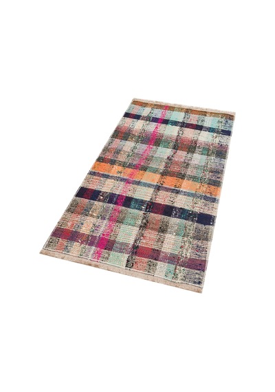 Karışık Rengi El Dokuma Çaput Pala Yün Kilim
