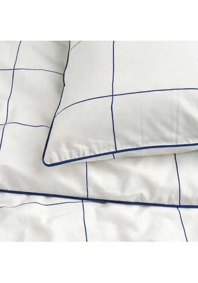 Ikea Bredvecklare Tek Kişilik Nevresim Takımı 150 X 200 Cm Lacivert - Beyaz