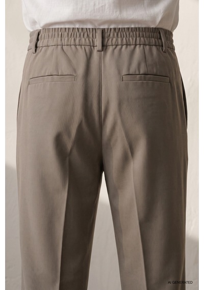 Twn Relaxed Fit Pilesiz Bej Çizgili Jogger Pantolon 7ec03ım07347m