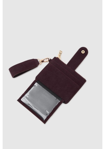 Shule Bags Pike Süet Kadın Kartlık Bordo