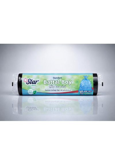 Star Plus Standart Battal Boy Çöp Torbası 75x90 Cm 10 Adet Dayanıklı Büyük Boy Çöp Poşeti