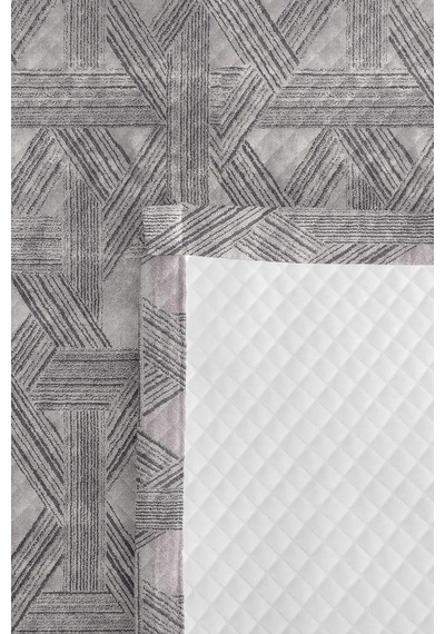 Gri Geometrik Modern Genç Odası Tek Kişilik Pike Takımı-antrasit Minimal Yatak Örtüsü-160x220 Cm Kırçıllı Misk Kuşağı
