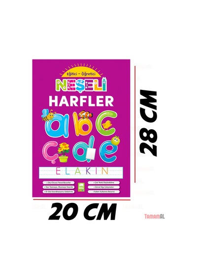 Neşeli Harfler Eğitici ve Öğretici Elakin Çizgi Alıştırmaları