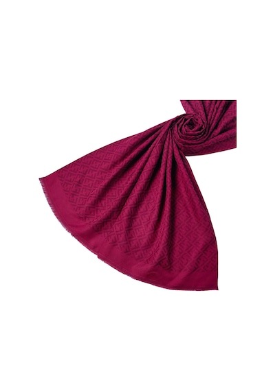 Mim Eşarp Işıl İpek - Pamuk Jakarlı F Desen Şal 75x190 Cm Bordo