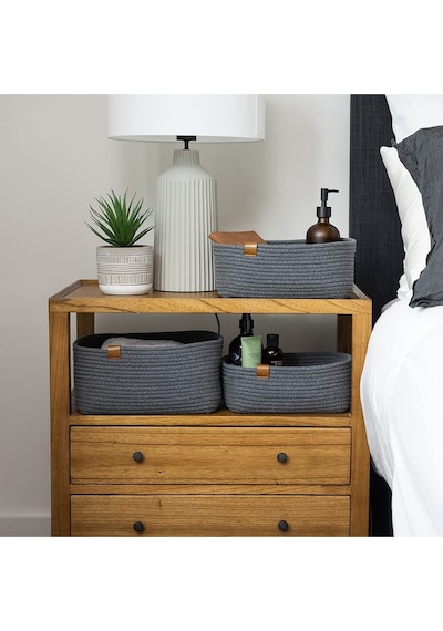 Mavaux Incienso 3'lü Dikdörtgen Jüt Sepet Siyah