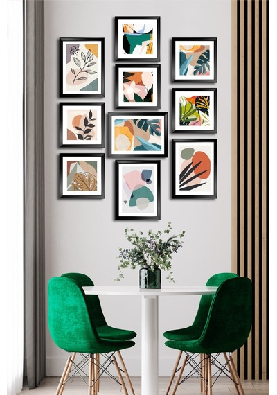 10 Parçalı Çerçeve Görünümlü Mdf Tablo Seti Flm128 Çok Renkli - 713606115 Çok Renkli