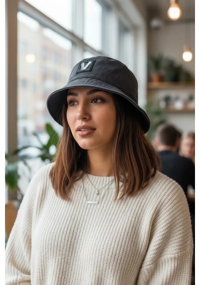 Bay Şapkacı Unisex Yama Detaylı Pamuklu Bucket Balıkçı Şapka Koleksiyonu 8980 Gri