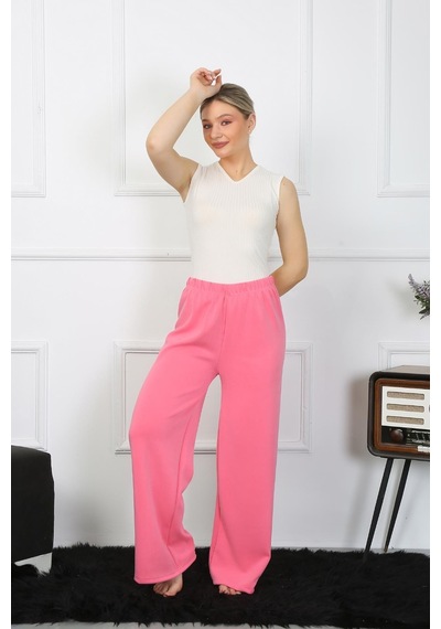Akbeniz Kadın Bol Paça Penye Pembe Alt Üst Takım 5501-pembe Pembe