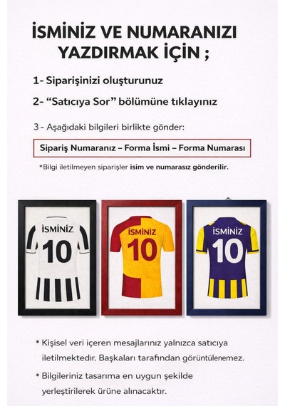 Kişiye Özel Siyah Beyaz İsimli Numaralı Futbol Taraftar Forma Tasarım Siyah Ahşap Çerçeveli Tablo Siyah - 864955043 Siyah