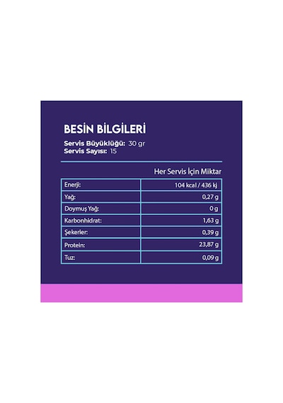 Egg White Protein Tozu Aromasız - 15 Servis - 450 Gr