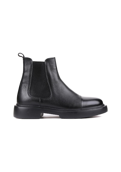 Shoetyle - Siyah Deri Erkek Chelsea Bot 250-080-922 Siyah