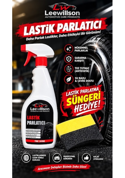 Lastik Parlatıcı Sprey 500 Ml-su Bazlı, Uzun Ömürlü, Koruyucu Etkili, Sararma Karşıtı