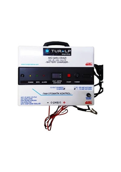 Turalp Akü Sarj Cihazı 20-250 Amper Agm Jel Kuru Sulu Tip Fan Sogutmalı