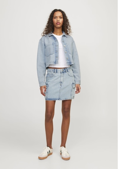 Jack & Jones Kadın Cep Detayli Denim Gömlek - Kayla 12253992 Light Blue Denim Mavi