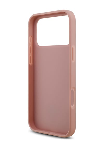 Apple Uyumlu iPhone 17 Pro Max Kılıf Guess Lisanslı Taşlı Arka Yüzey Üçgen Logolu Kapak Pembe Pembe