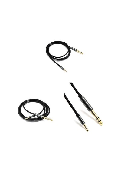 6.35mm Erkek - 3,5mm Erkek Stereo Ses Kablosu, Profesyonel Ses Ekipmanı İçin 1.5m Trs Adaptör Kablosu