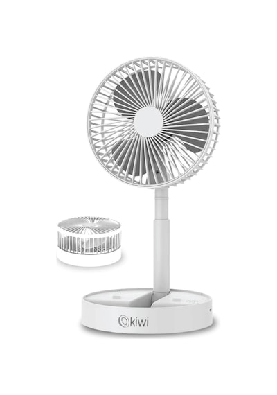 Kfan-7608 Şarjlı Beyaz Katlanılabilir Mini Fan Masa Üstü Vantilatörü Usb Soğutucu Sessiz El Fanı