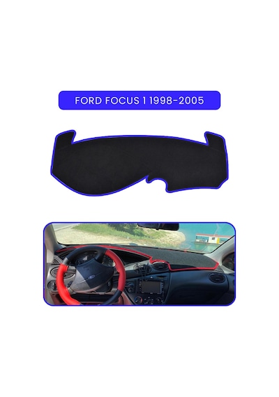 Ford Focus 1 1998-2005 Torpido Koruma Halısı Mavi Kenar