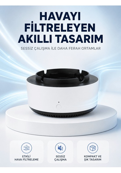 Ha Temizleyici Küllük ,duman Filtreli, Sessiz Çalışan, Şık Tasarım