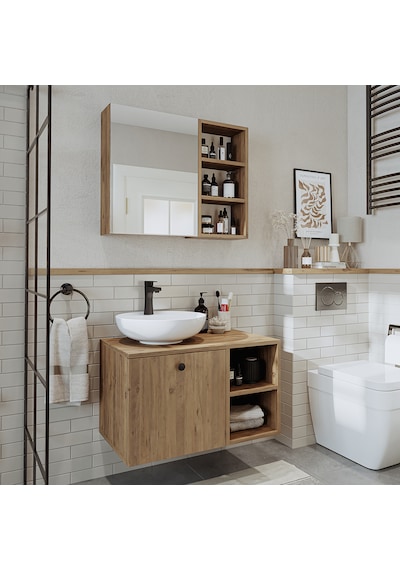 Lotus Lavabolu Mdf 75 Cm Çekmeceli Banyo Dolabı + Aynalı Dlp Atlantik Çam Lotus Lavabolu Mdf 75 Cm Çekmeceli Banyo Dolabı + Aynalı Dlp Atlantik Çam