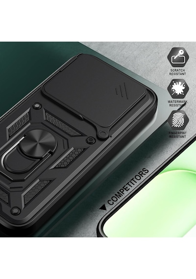 Caseonn Xiaomi 17 Pro Kılıf Sürgülü Kamera Korumalı Yüzüklü Mıknatıslı Tank Kapak Lacivert