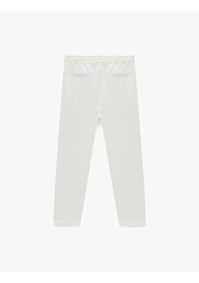 Koton Regular Fit Cepli Beli Bağcıklı Kumaş Pantolon Ekru 6sam40014hw Ekru