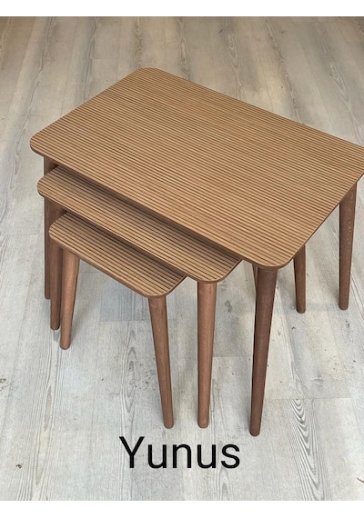 Modern Ahşap Zigon Sehpa Takımı Yunus