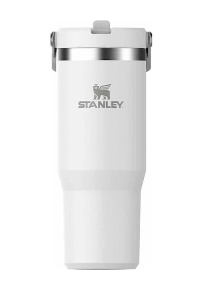Teltree Stanley Iceflow Flip Straw Pipetli Termos, 0.89 Litre Beyaz, Soğuk İçecekler İçin Taşınabilir Çözüm Beyaz