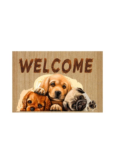Köpek Figürlü Kapı Önü Halı Paspas 40 X 60 Cm Açık Kahverengi - 931759923 Açık Kahverengi