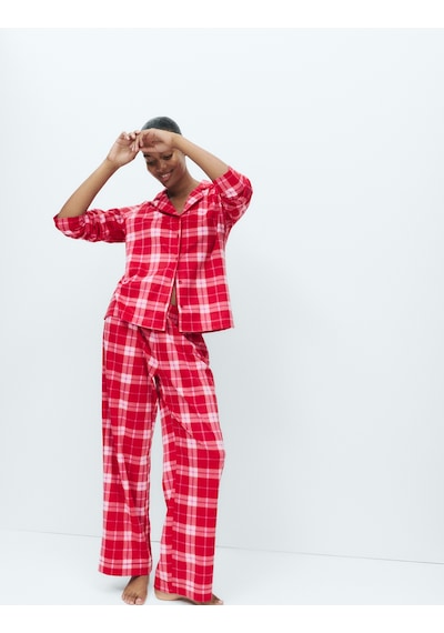 Marks & Spencer Desenli Pijama Takımı T37004622F Kırmızı