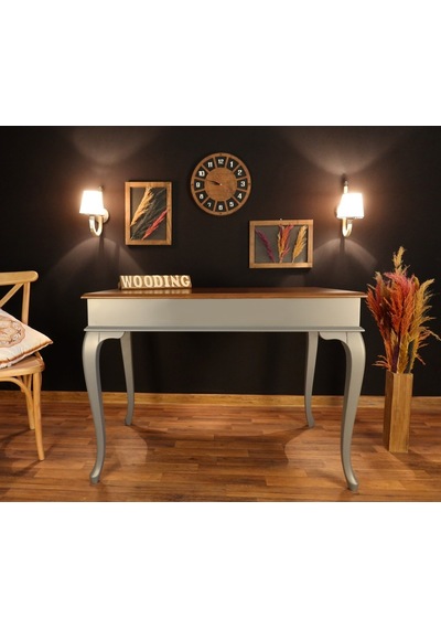 Wooding-Mobilya Wooding 120 Cm Masif Gri Ceviz Yemek Masası